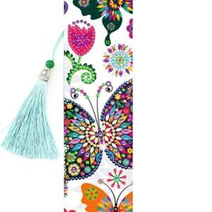 Handmade Butterfly Bookmark Diamond Painting Art Flower Butterfly NEW
